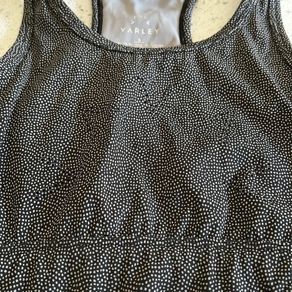 Varley Berkeley Racerback Sports Bra in Black and Tan Mini Dots - Size Small - Picture 4 of 7